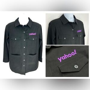 Yahoo Employee Twill Overshirt Shacket Black Size XS Uniform Mercer‎ + Mettle